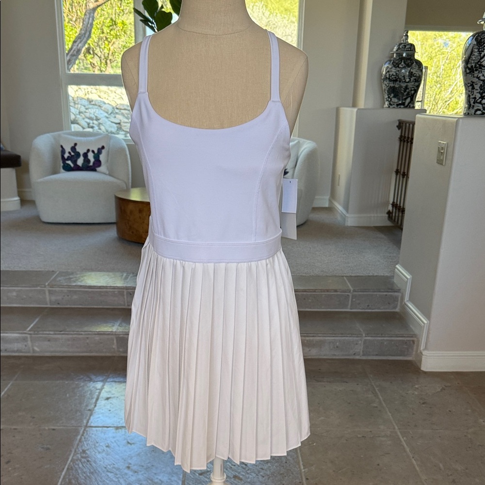 Zella Nordstrom white tennis or pickleball dress. Built in bra. NWT. Medium